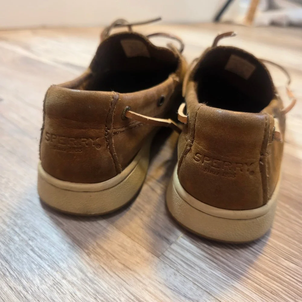 Sperry Cup II Boat Boys Brown Leather Shoes STK261419 Size 1.5M